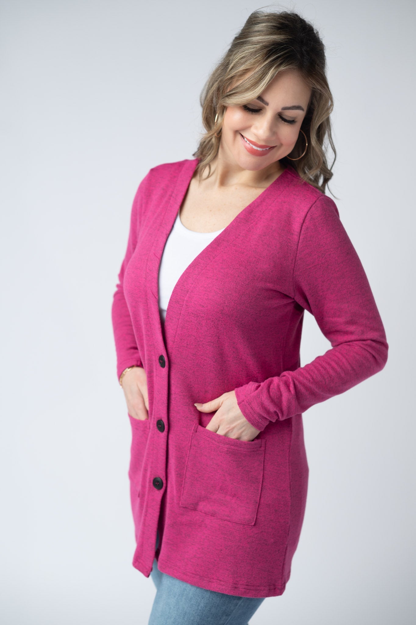 IN STOCK Cori Cardigan - Hot Pink FINAL SALE