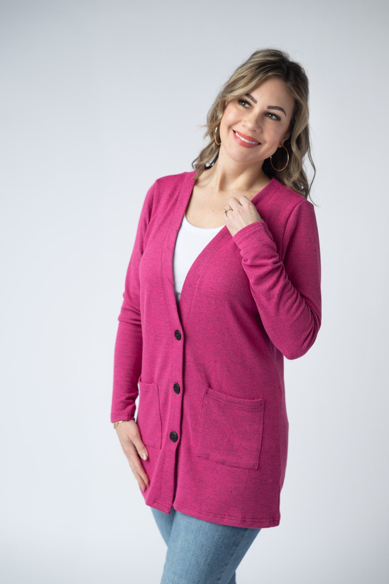 IN STOCK Cori Cardigan - Hot Pink FINAL SALE