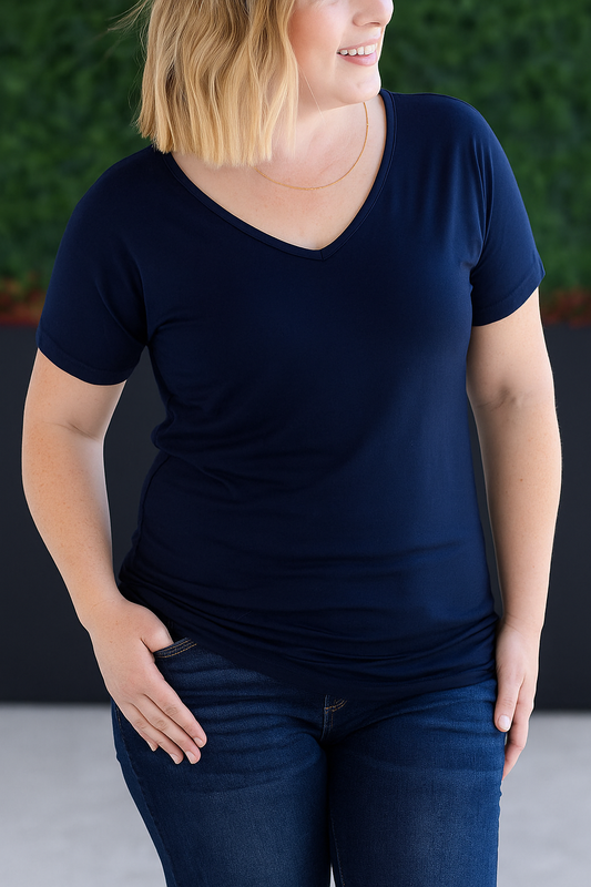 IN STOCK Chloe Cozy Tee - Navy FINAL SALE