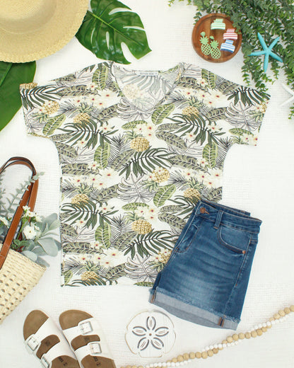 IN STOCK Chloe Cozy Top - Pineapple Leaf FINAL SALE