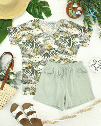 IN STOCK Chloe Cozy Top - Pineapple Leaf FINAL SALE
