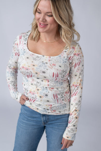 IN STOCK Alyssa Long Sleeve Top - Wildflower Gardens