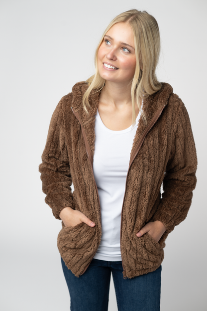 IN STOCK Cozy Sherpa Fullzip - Mocha