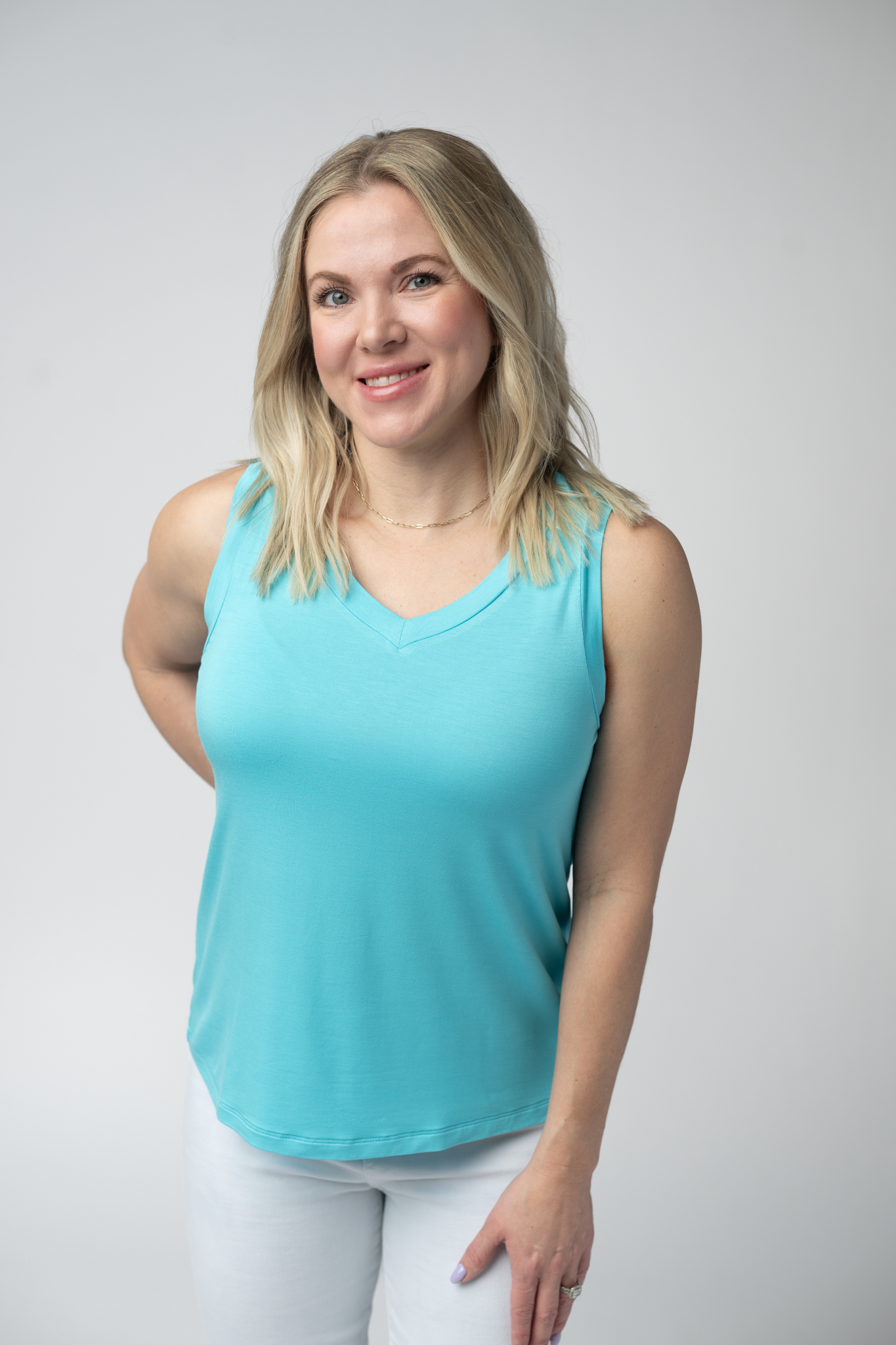 IN STOCK Noelle Tank - Aqua FINAL SALE