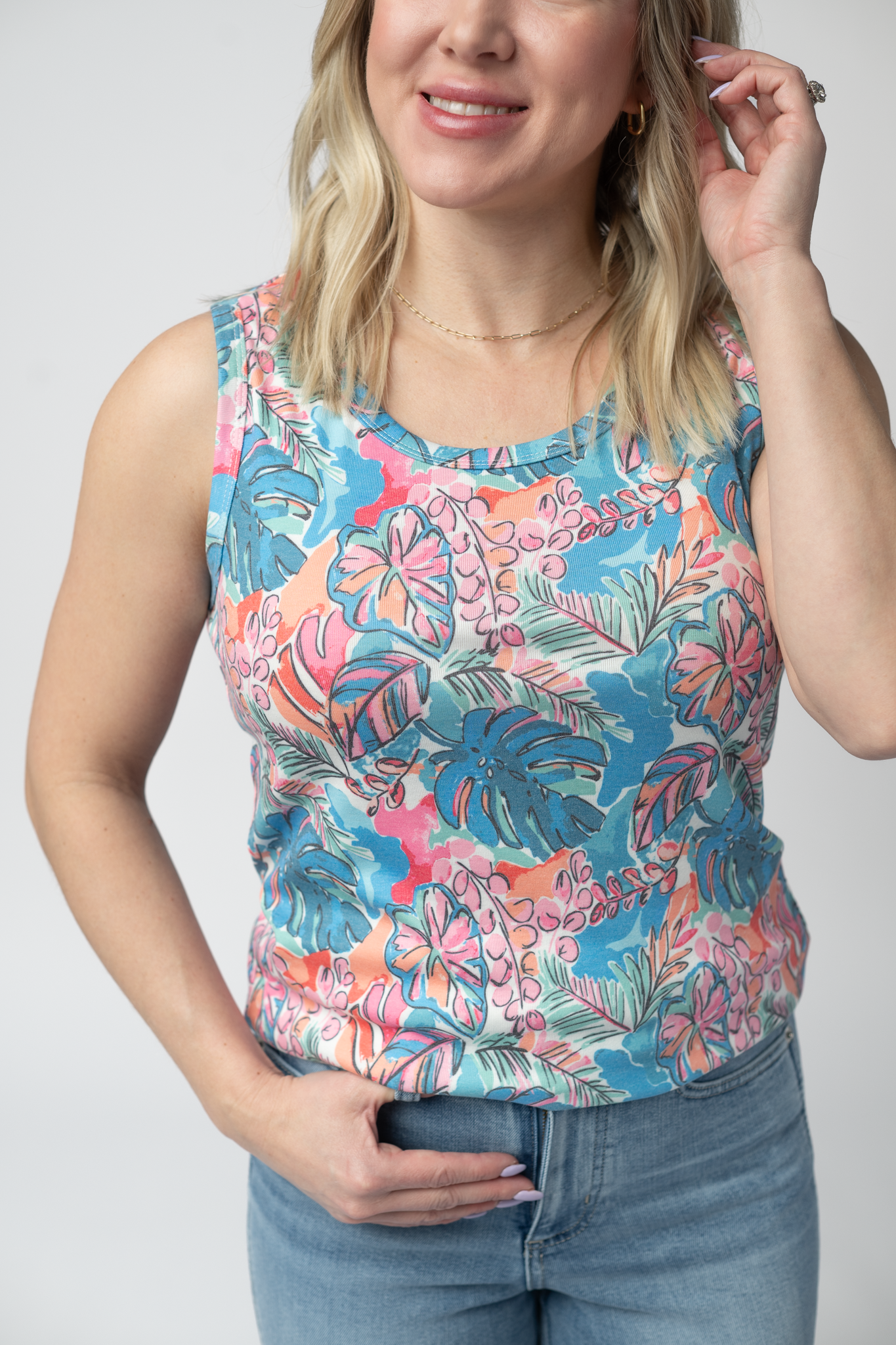 IN STOCK Ava Tank - Tropical Palm FINAL SALE