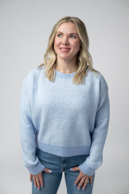 IN STOCK Josie Cozy Crew Sweater - Sky Blue FINAL SALE