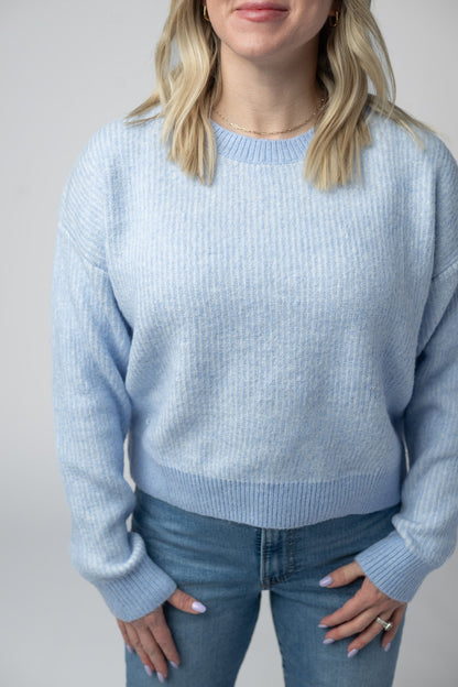 IN STOCK Josie Cozy Crew Sweater - Sky Blue FINAL SALE
