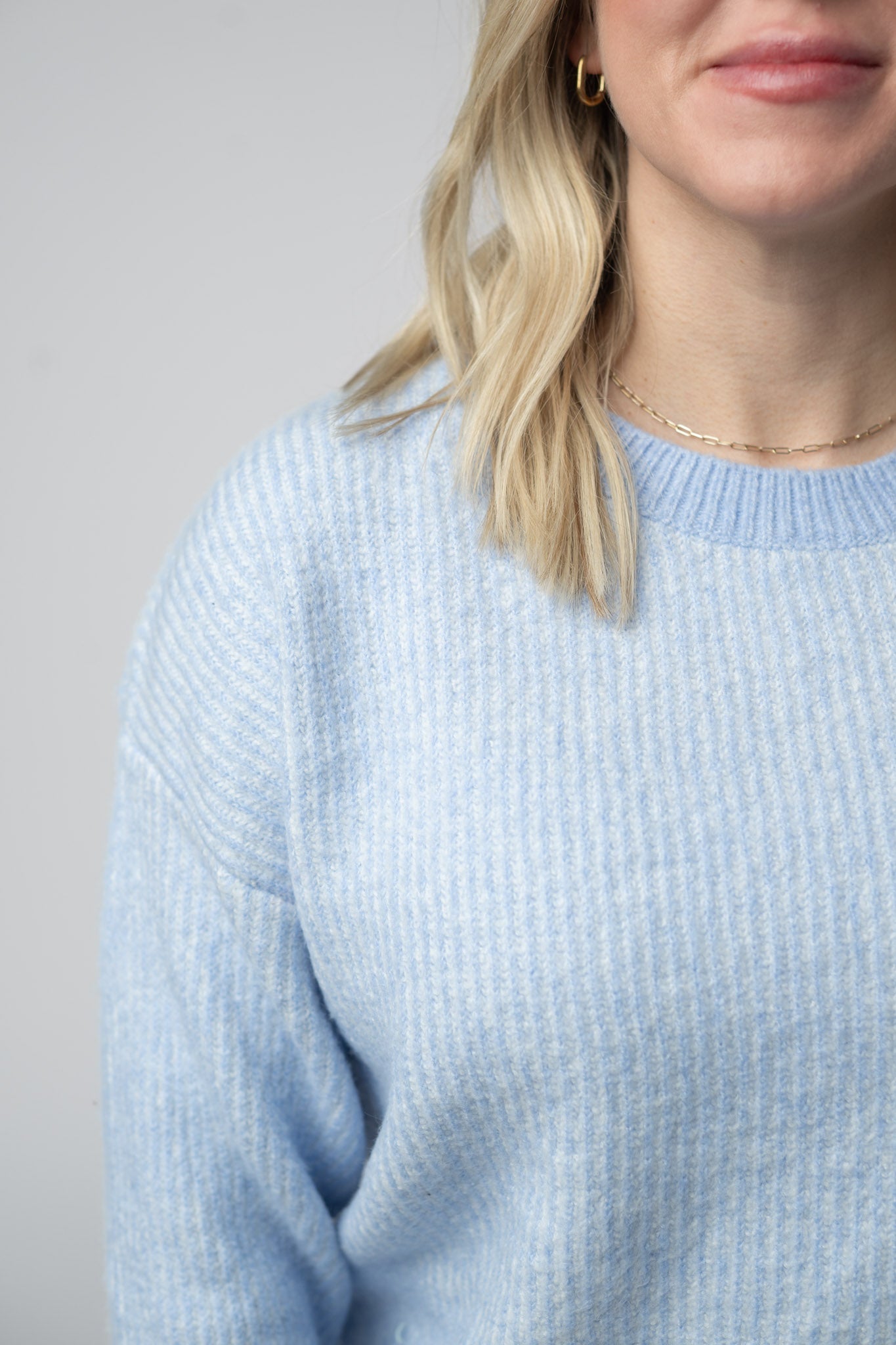 IN STOCK Josie Cozy Crew Sweater - Sky Blue FINAL SALE