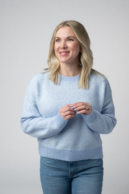 IN STOCK Josie Cozy Crew Sweater - Sky Blue FINAL SALE