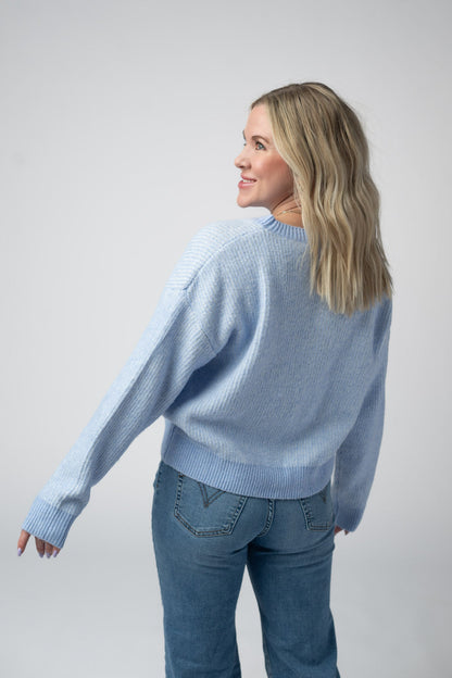 IN STOCK Josie Cozy Crew Sweater - Sky Blue FINAL SALE