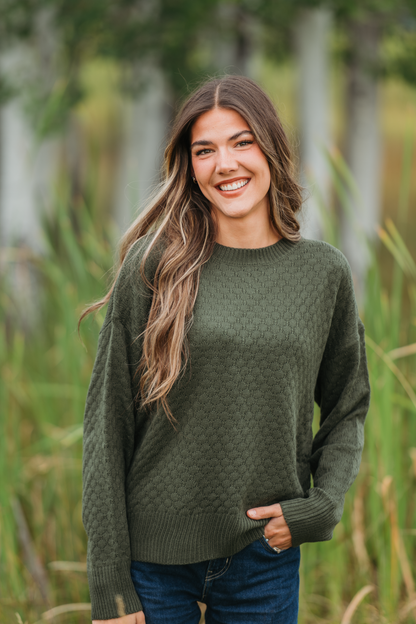 IN STOCK Gianna Pullover Sweater - Olive FINAL SALE