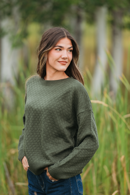 IN STOCK Gianna Pullover Sweater - Olive FINAL SALE