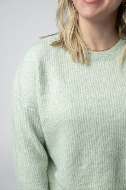 IN STOCK Josie Cozy Crew Sweater - Light Green