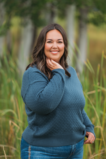 IN STOCK Gianna Pullover Sweater - Teal FINAL SALE
