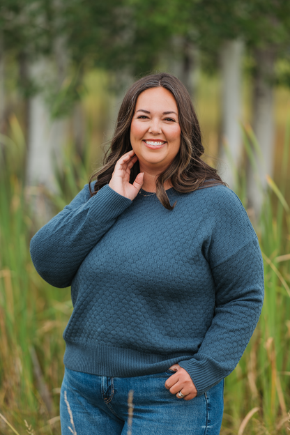 IN STOCK Gianna Pullover Sweater - Teal FINAL SALE