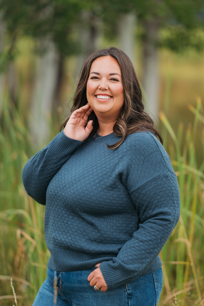 IN STOCK Gianna Pullover Sweater - Teal FINAL SALE