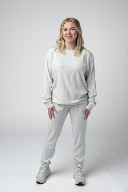 IN STOCK Corrine Ribbed Pullover Top - Light Grey FINAL SALE