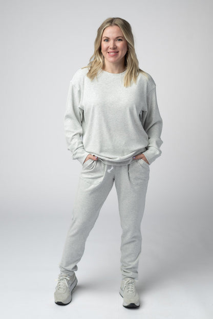 IN STOCK Corrine Ribbed Pullover Top - Light Grey FINAL SALE