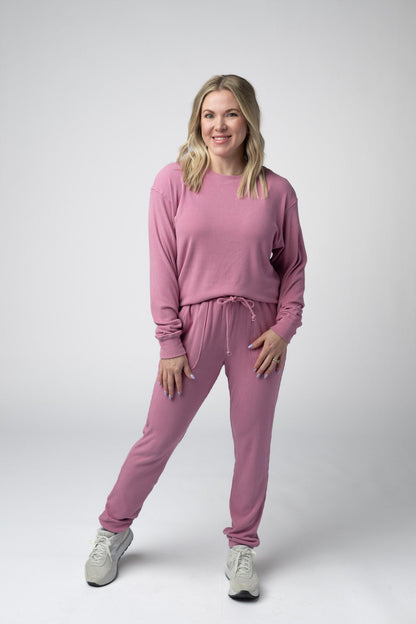 IN STOCK Corrine Ribbed Pullover Top - Rose FINAL SALE