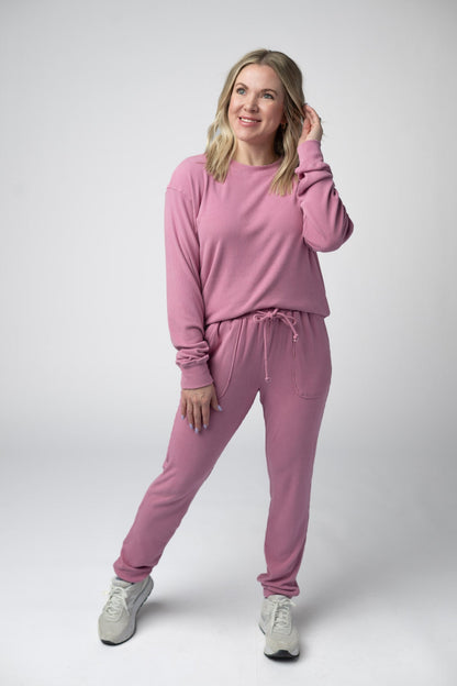 IN STOCK Corrine Ribbed Pullover Top - Rose FINAL SALE