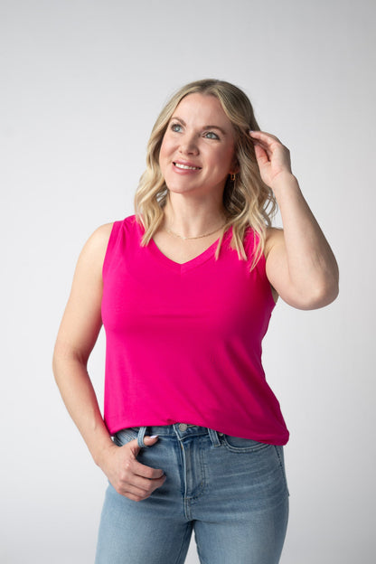 IN STOCK Noelle Tank - Hot Pink FINAL SALE