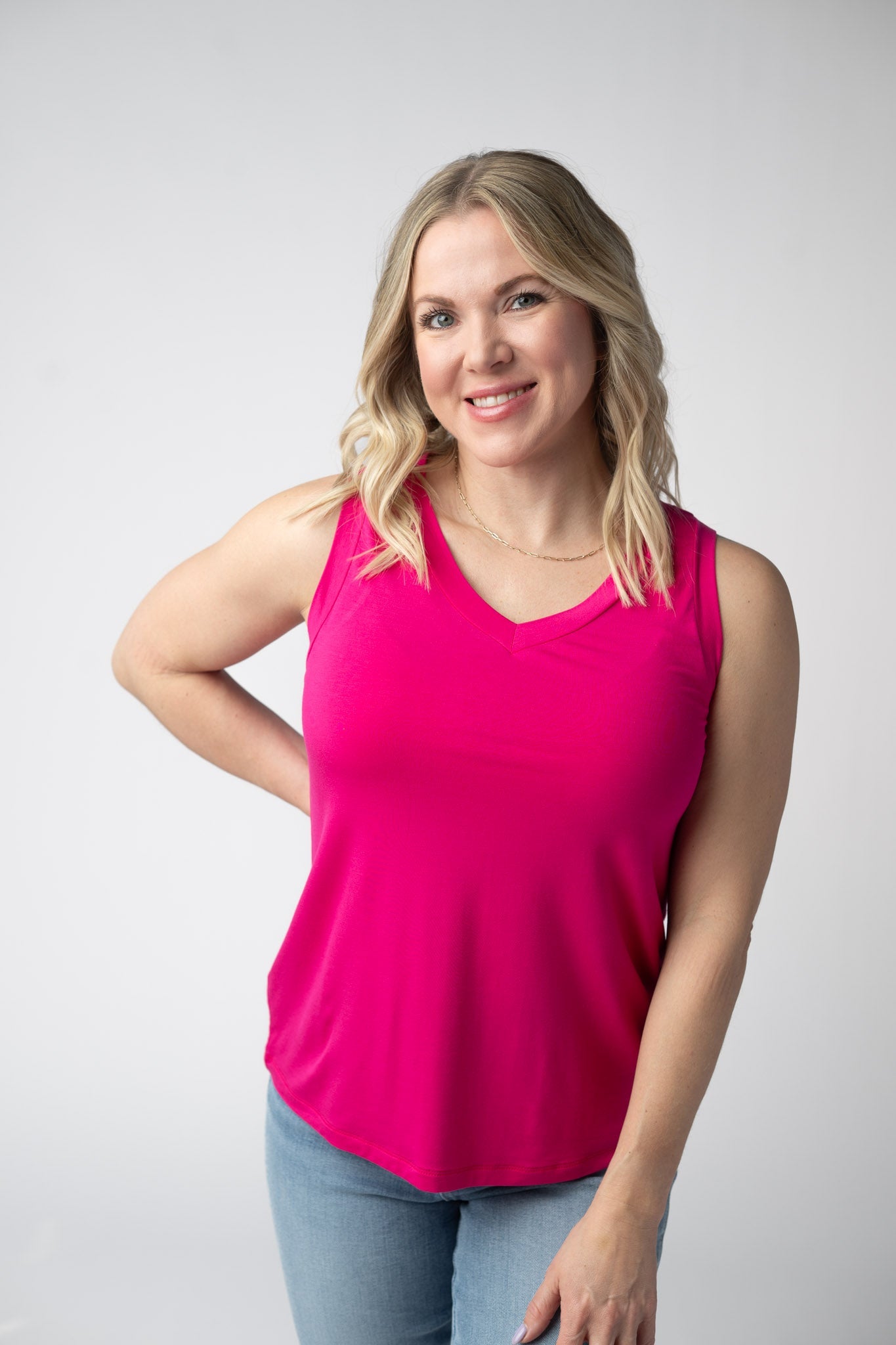 IN STOCK Noelle Tank - Hot Pink FINAL SALE