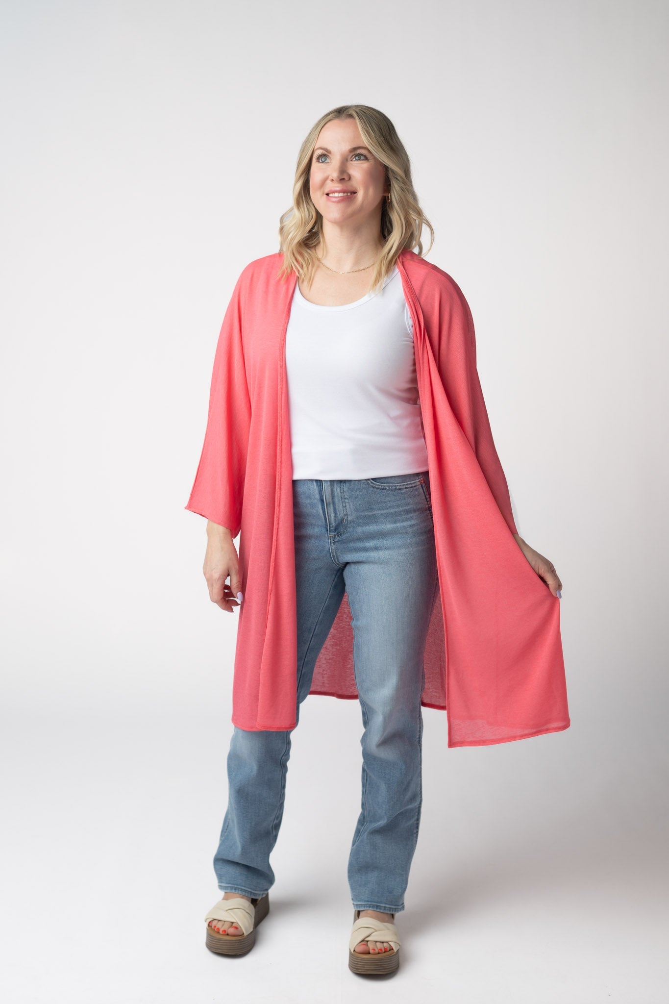 IN STOCK Ellie Cover-Up Kimono - Sunkissed Coral FINAL SALE