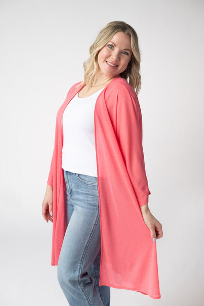 IN STOCK Ellie Cover-Up Kimono - Sunkissed Coral FINAL SALE