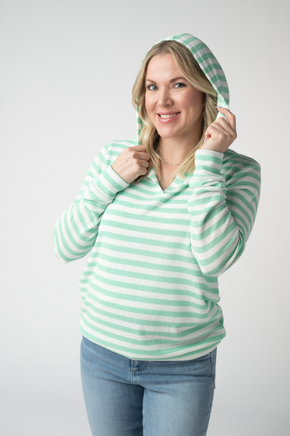IN STOCK Amelia Striped Hoodie - Green
