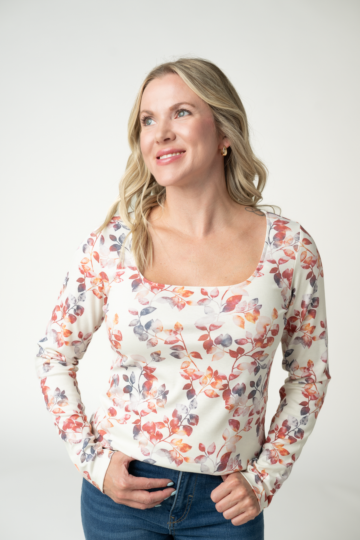 IN STOCK Alyssa Long Sleeve Top - Autumn Watercolor