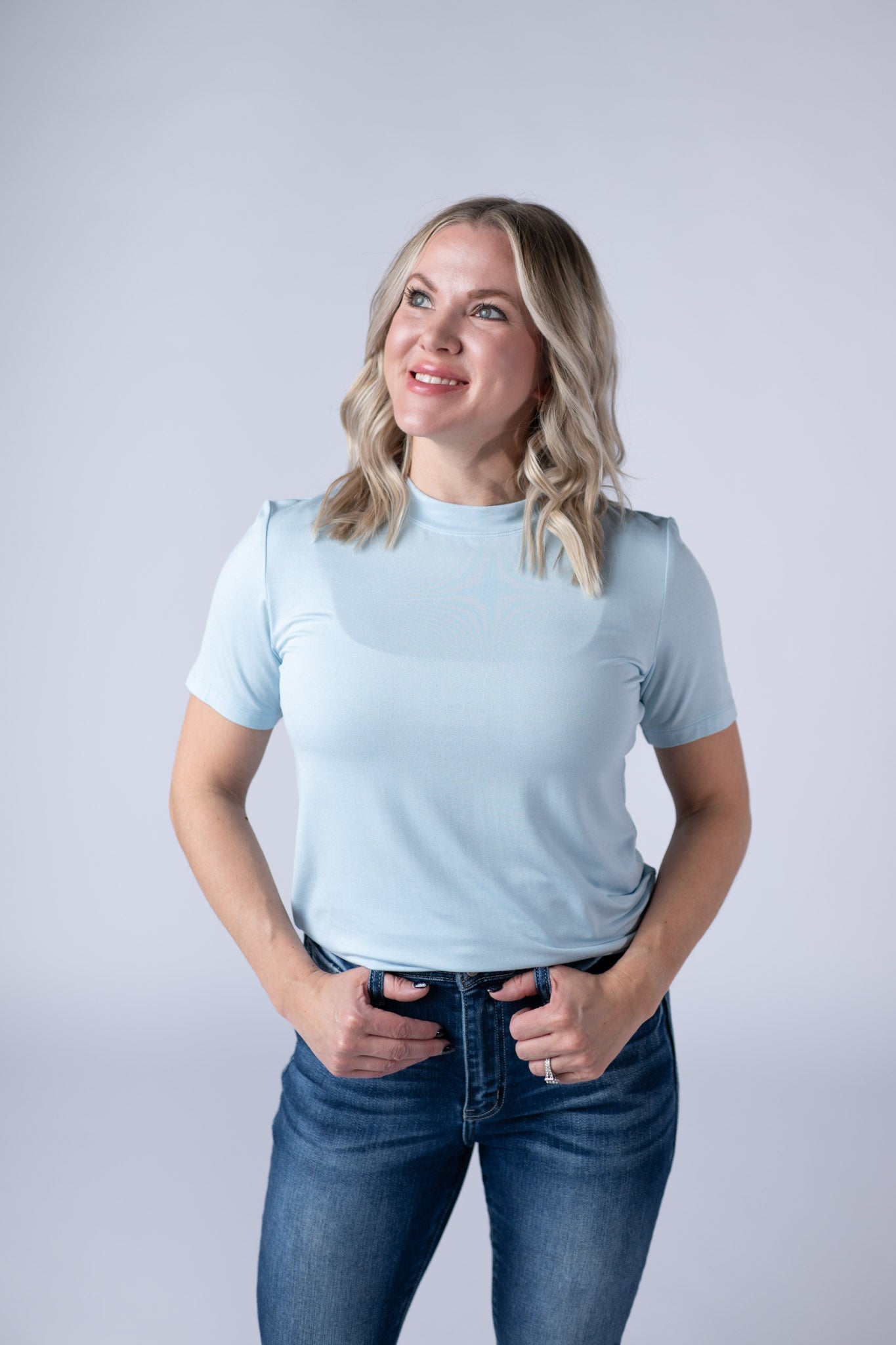 SOLD OUT Blair Short Sleeve Top - Sky Blue FINAL SALE