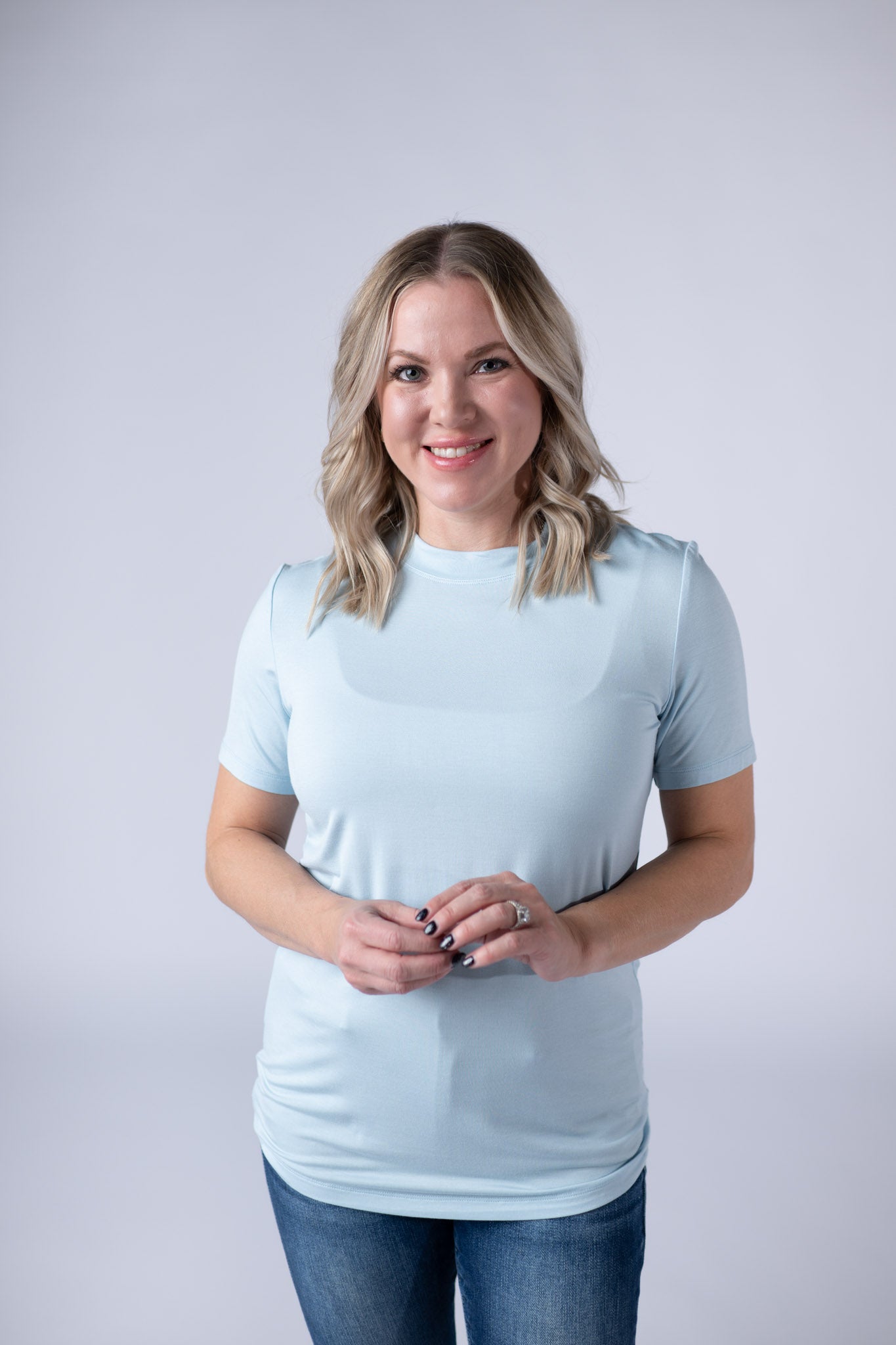 SOLD OUT Blair Short Sleeve Top - Sky Blue FINAL SALE
