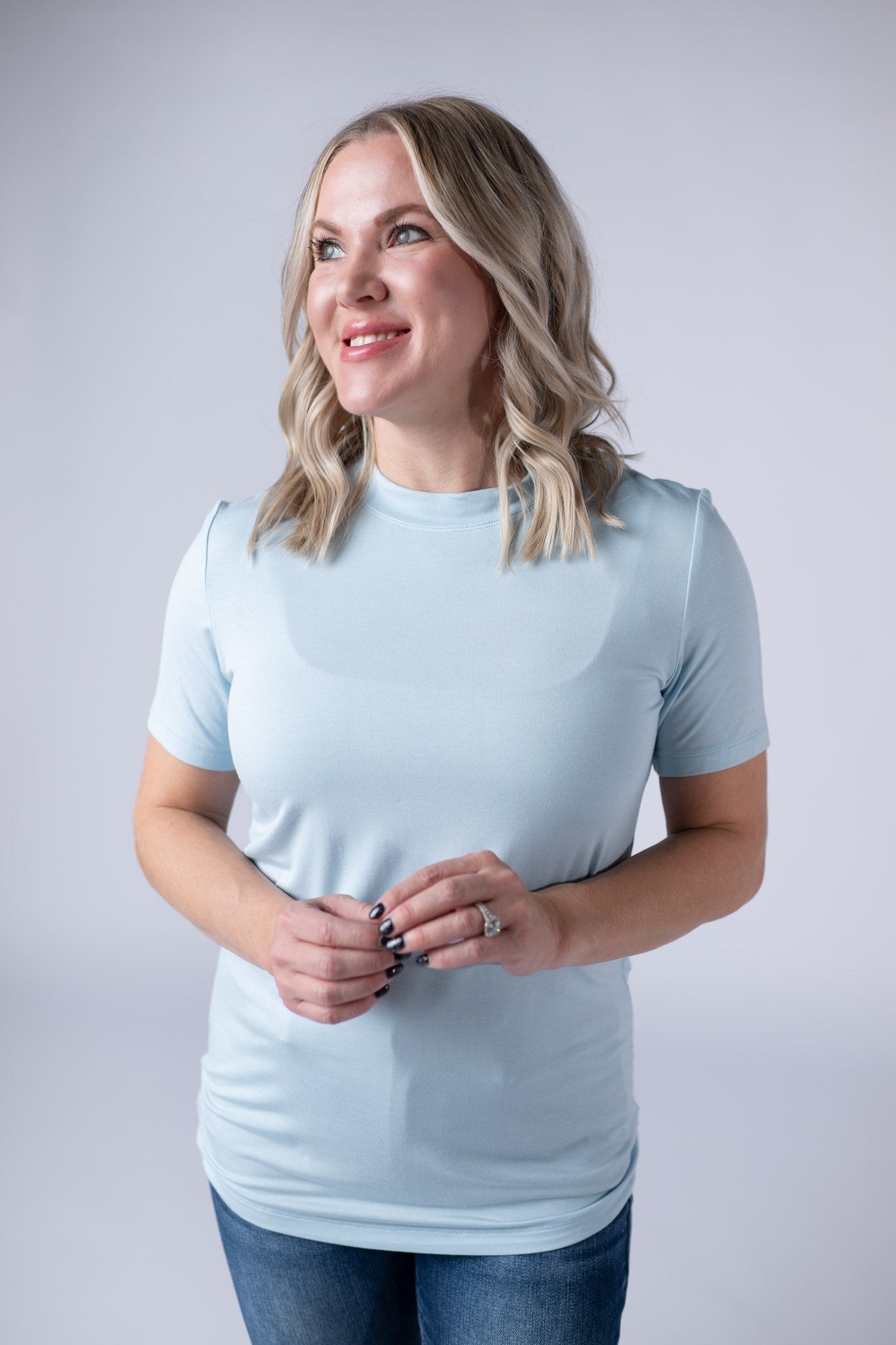 SOLD OUT Blair Short Sleeve Top - Sky Blue FINAL SALE