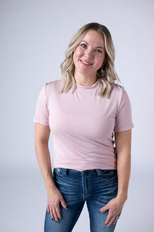 IN STOCK Blair Short Sleeve Top - Blush
