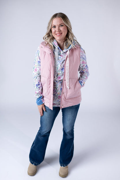 IN STOCK Remy Zip Up Vest - Blush