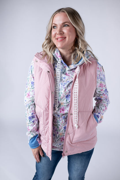 IN STOCK Remy Zip Up Vest - Blush