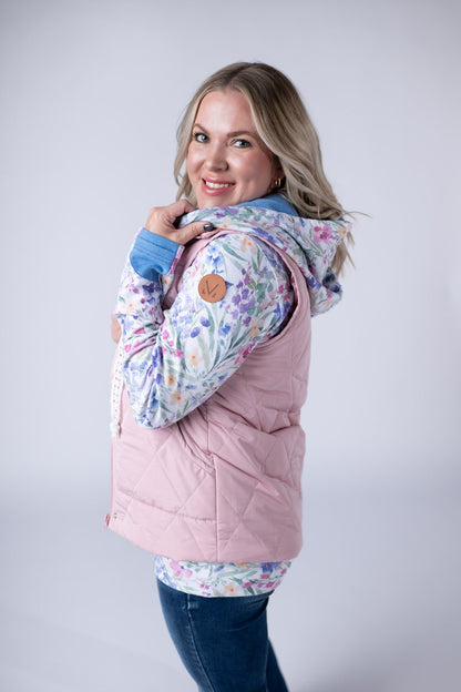 IN STOCK Remy Zip Up Vest - Blush