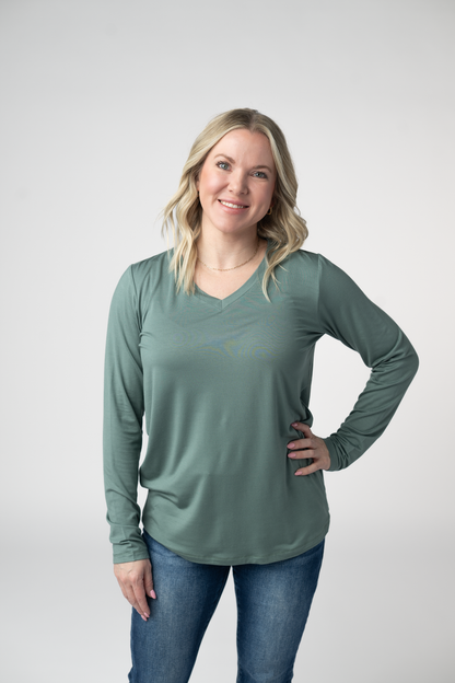 IN STOCK Larissa Long Sleeve - Dusty Jade