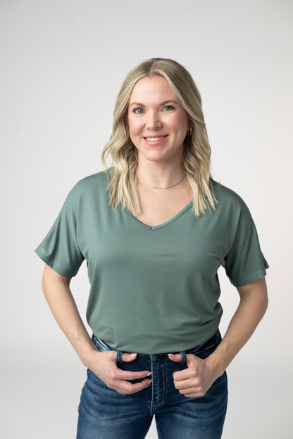 IN STOCK Chloe Cozy Top - Dusty Jade