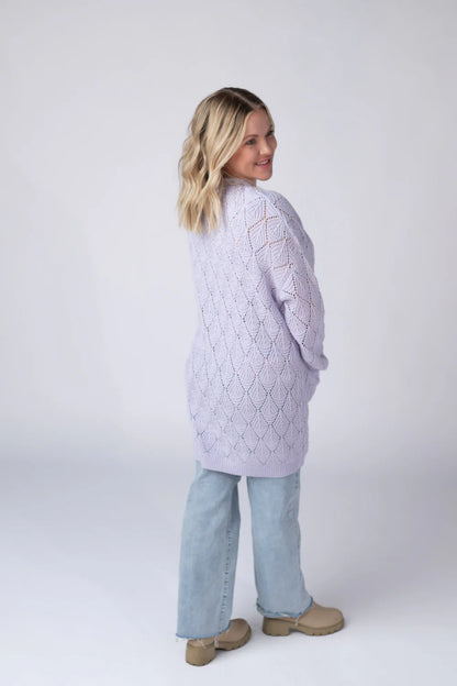 *Open Knit Cardigan - Lavender*
