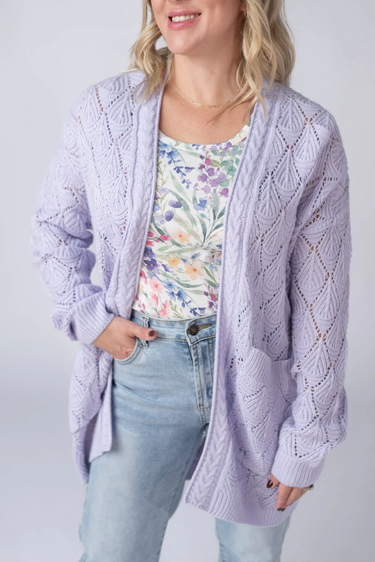 *Open Knit Cardigan - Lavender*