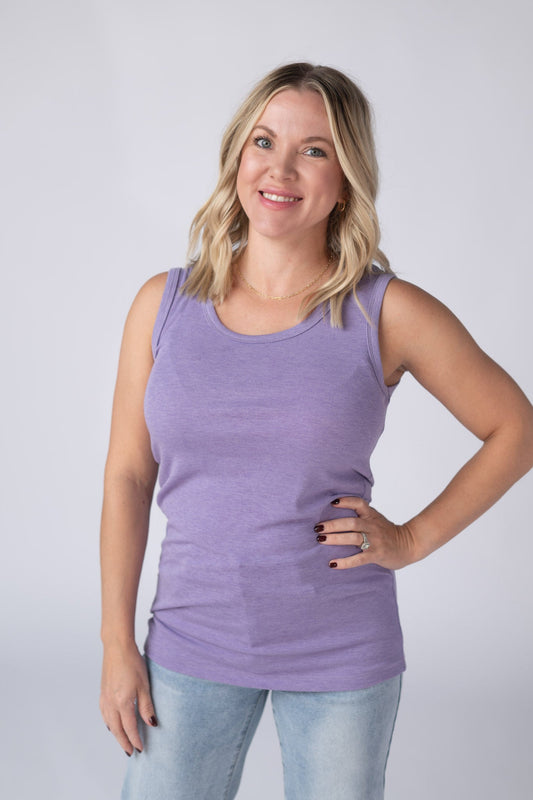 IN STOCK Ava Tank - Heathered Lavender FINAL SALE