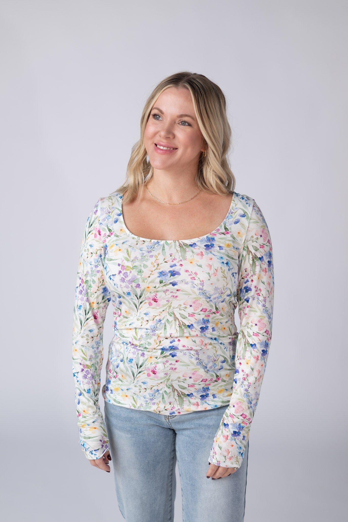 IN STOCK Alyssa Long Sleeve Top - Cottage Floral