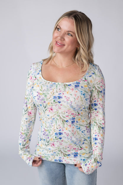 IN STOCK Alyssa Long Sleeve Top - Cottage Floral