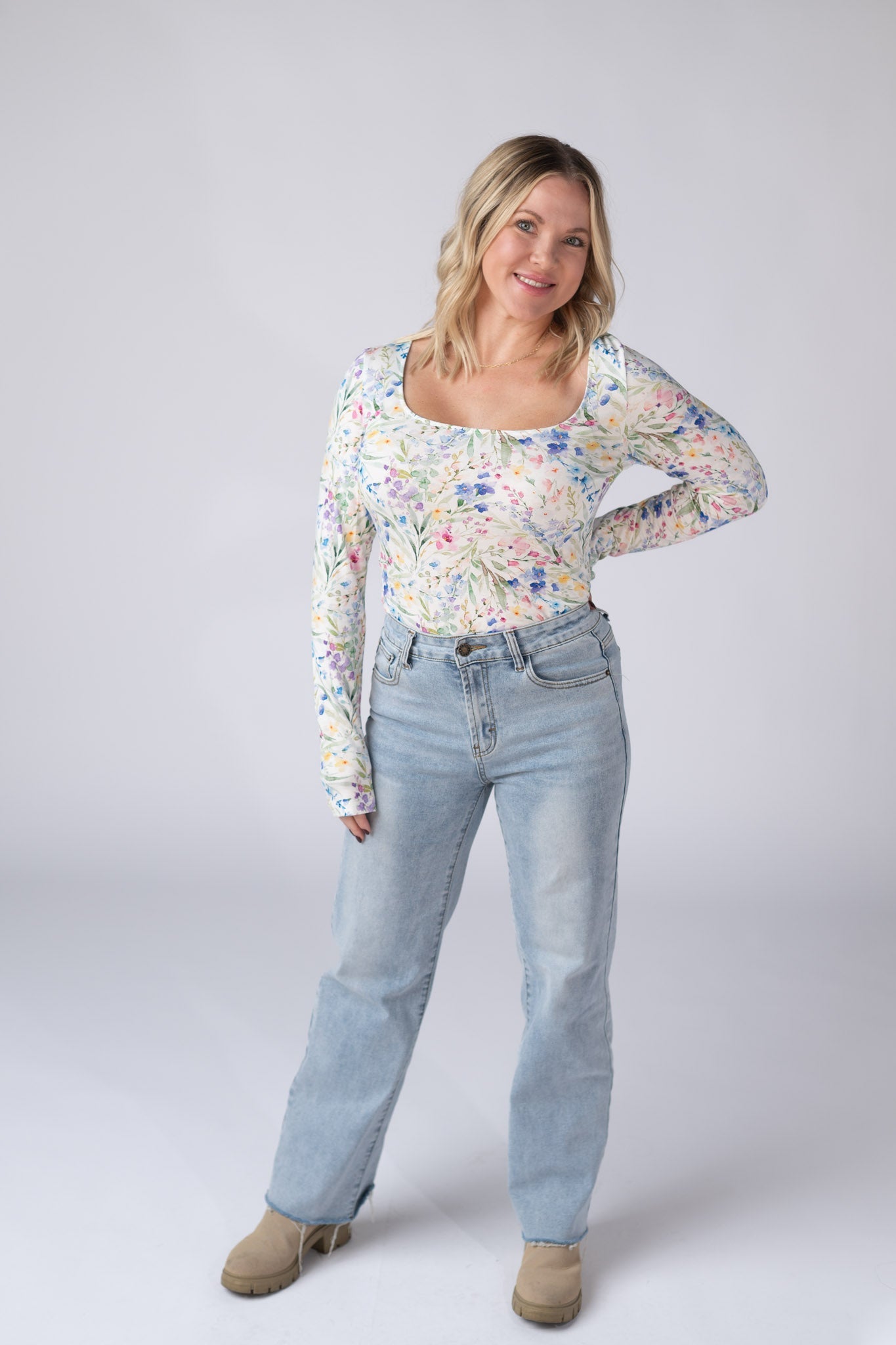 IN STOCK Alyssa Long Sleeve Top - Cottage Floral
