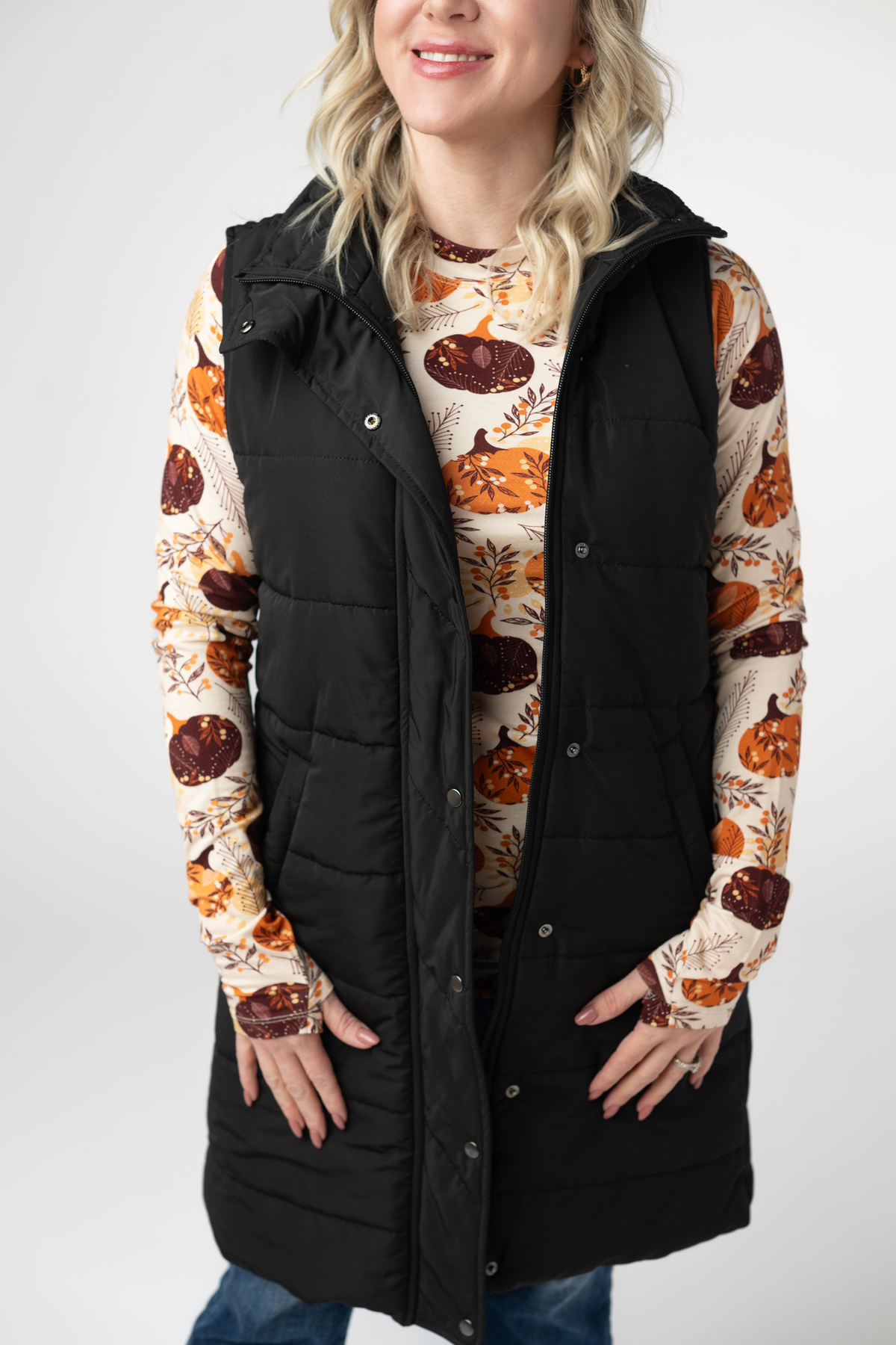IN STOCK Harlow Long Vest - Black