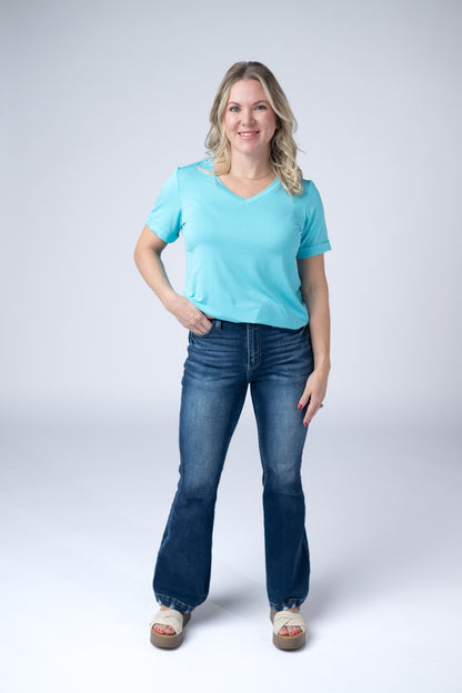 IN STOCK Sophie Top - Aqua Blue FINAL SALE