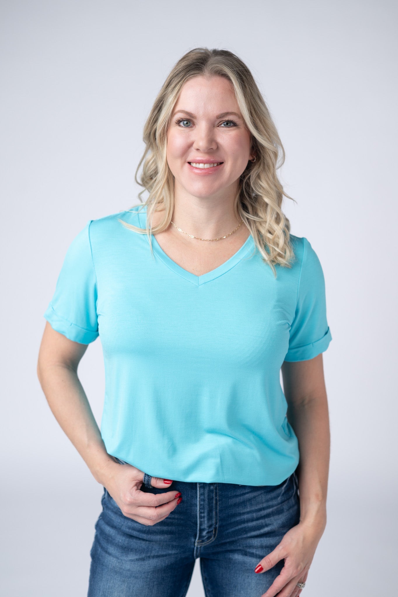 IN STOCK Sophie Top - Aqua Blue FINAL SALE