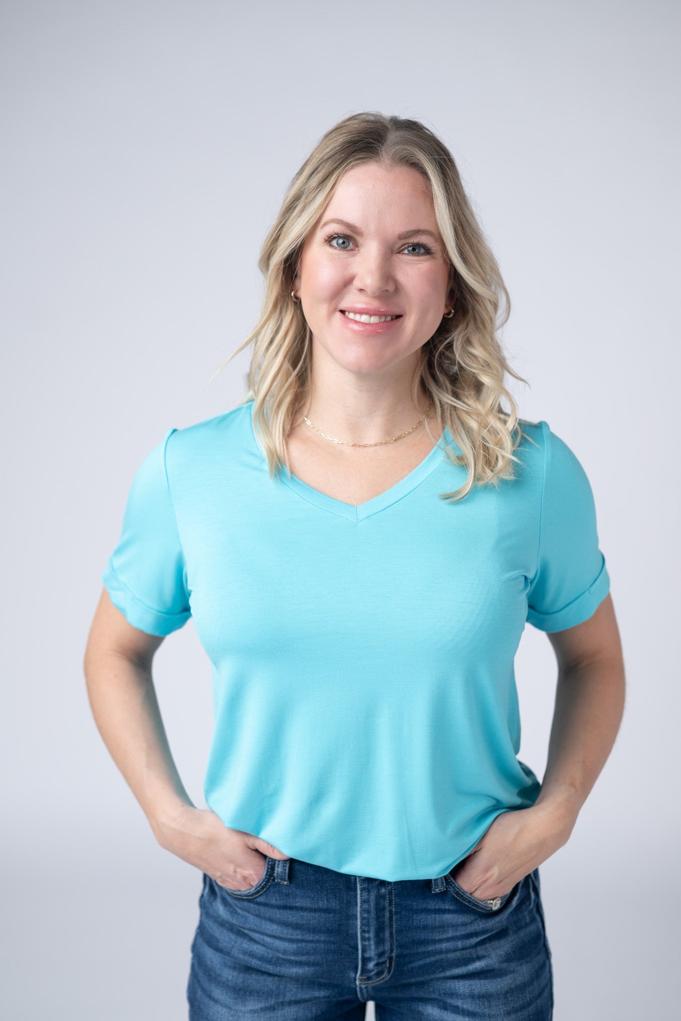 IN STOCK Sophie Top - Aqua Blue FINAL SALE