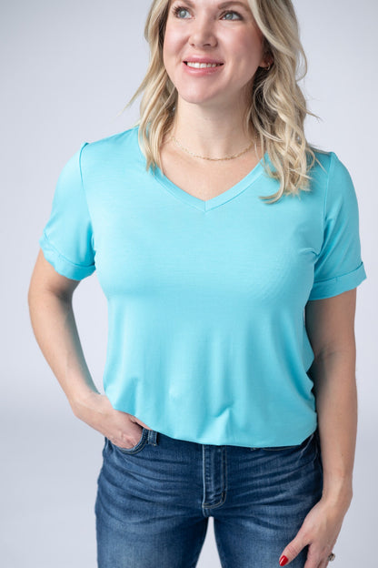 IN STOCK Sophie Top - Aqua Blue FINAL SALE